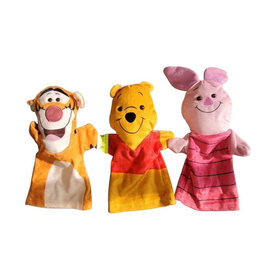 Melissa & Doug Disney Winnie the Pooh, Tigger And Piglet Soft & Cuddly Hand Pupp
